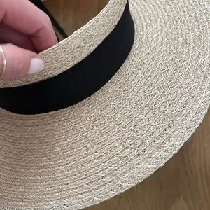 NWT Eugenia Kim Lettie grosgrain-trimmed visor Eugenia Kim Lettie Grosgrain-Trimmed Hemp-Blend Visor In  main image 3